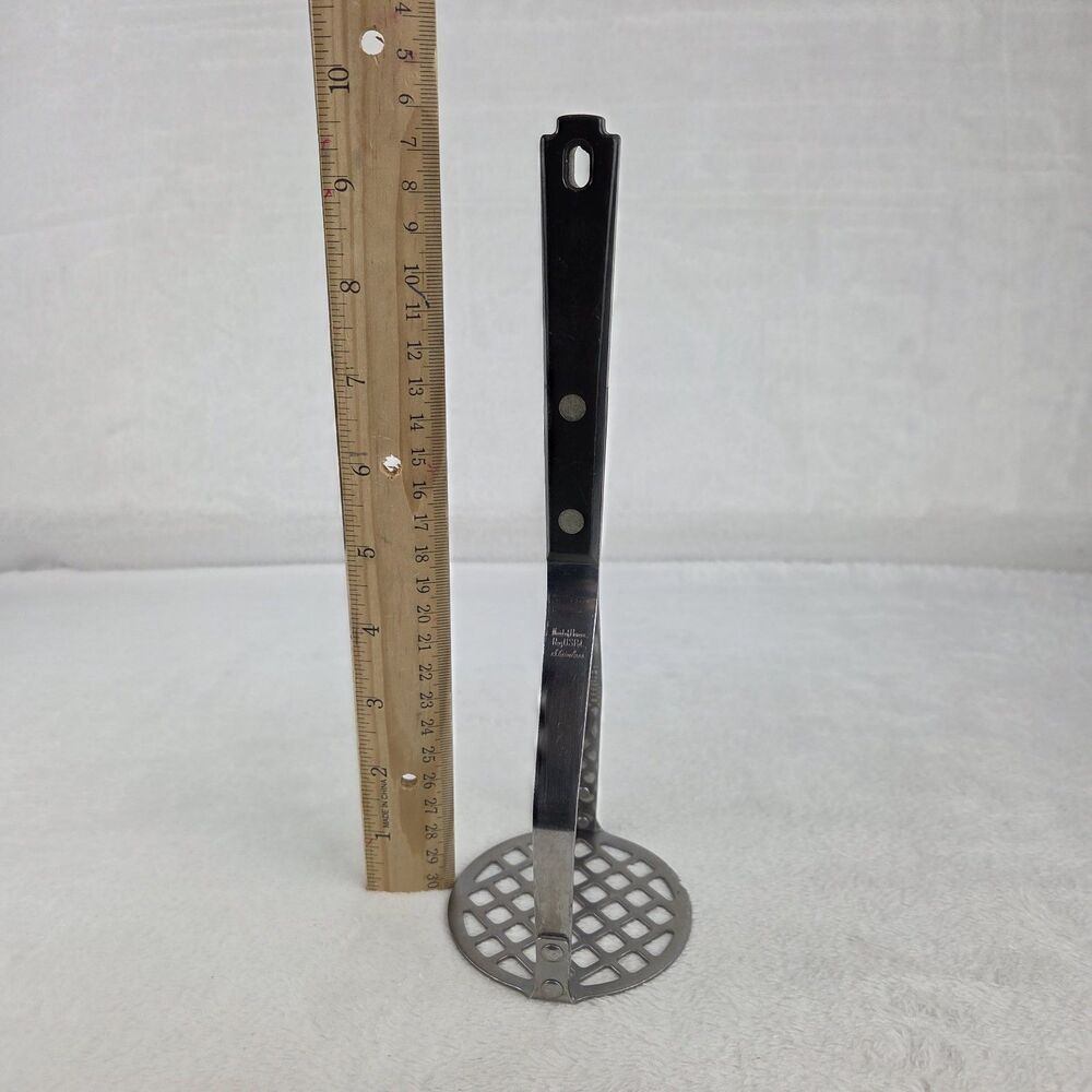 Vintage Maid Of Honor Stainless Steel Potato Masher Black Handle 9.5” - Picture 8 of 10